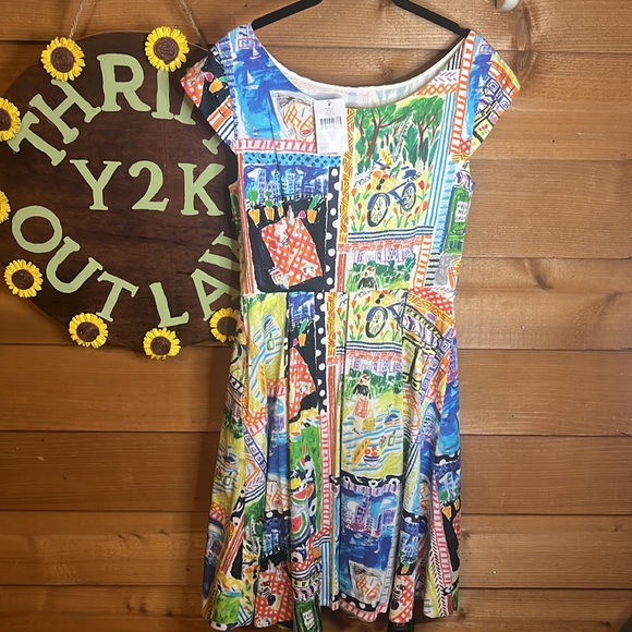 NWT Kate Spade Mariella Picnic Pleat Midi Dress European Summer Watermelon Bike - Picture 6 of 8